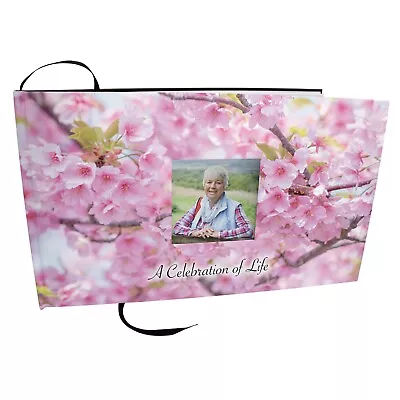 Cherry Blossom Funeral Guest Book Memorial Guest Book • $39.95