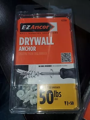 E-Z Ancor #25350 Drywall Anchor 50 LB Wall Hanging Solutions Self Drilling NEW • $7.49