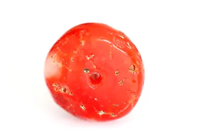 Genuine Ancient RED Coral Bead. Tibetan RED Coral Bead. 12x6 Mm 8 Carat #G375 • $59