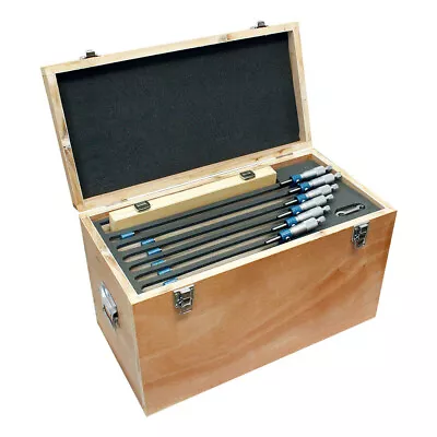 6 Pcs 6-12 /0.0001  Outside Micrometer Set Metal Frame Carbide Tip Wooden Case • $357.99