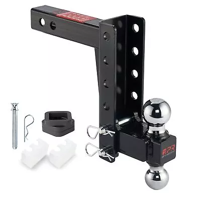2'' Receiver 8'' Adjustable Drop Trailer Towing Hitch 2 Ball Mount 12000lbs • $109.99
