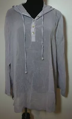 Christie & Jill Tunic Hoodie Shirt Sz L Semi Sheer Loose Fit • $9