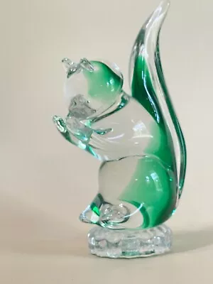 Vintage Murano Glass Green Squirrel Italian Art Glass Figurine Italy 6 3/4  • $85