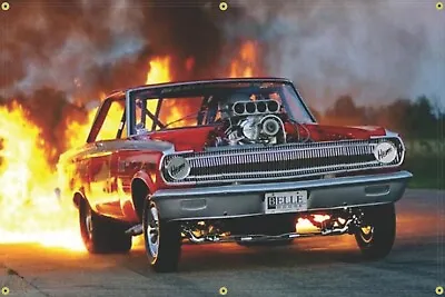 65 Dodge Hemi Classic Flaming Burn Out (323) Banner. Dodge Mopar Nhra Drag Race. • $39.75