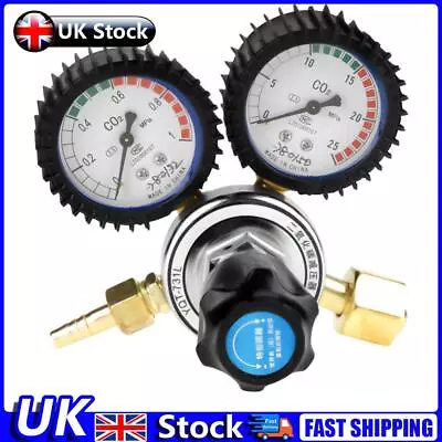 CO2 Gas Bottle Regulator Carbon Dioxide Welding Pressure Reducer Gauge Flowmeter • £18.19