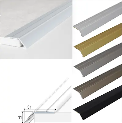 SELF ADHESIVE ALUMINIUM DOOR FLOOR BAR EDGING TRIM THRESHOLD 31mm RAMP  A45 • £4.99