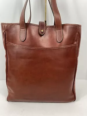 Tusting Smooth Brown Leather Tote Shoulder Bag Made In England • $99.95