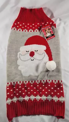 Simply Dog Red Santa Pom Fair Isle Christmas Sweater XL • $19.47