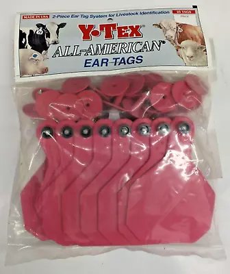 Y-Tex 4* Livestock 2-piece Ear Tags - PINK 25 Tags Large Blank Non-numbered • $29.99