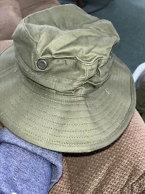 Vintage US Army Military OD  Olive Green Boonie Bucket Rave Sun Hat 1980s Small • $18.88