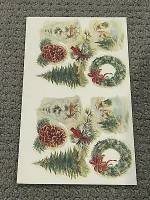 Vintage Large Christmas Trees Sticker Sheet 1 Sheet • $1.50