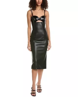 Staud Sketching Dress Black Vegan Leather • $65