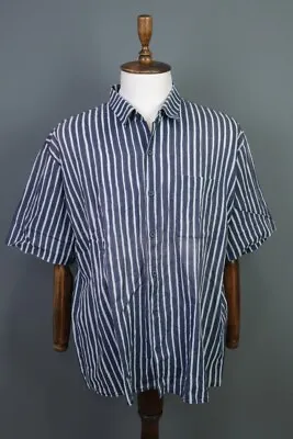 Marimekko Multicolor Striped Short Sleeve Button Down Shirt Size XL • $60