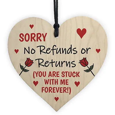 Anniversary Valentines Gifts For Boyfriend Girlfriend Novelty Wooden Heart Gift • £3.99