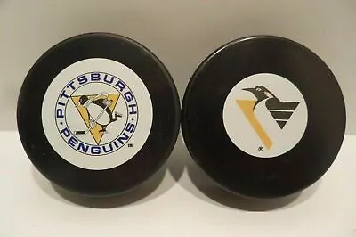 TWO Vintage Pittsburgh Penguins Puck - NEW!  1967 Logo & 1992 - 2001 Logo • $15.99