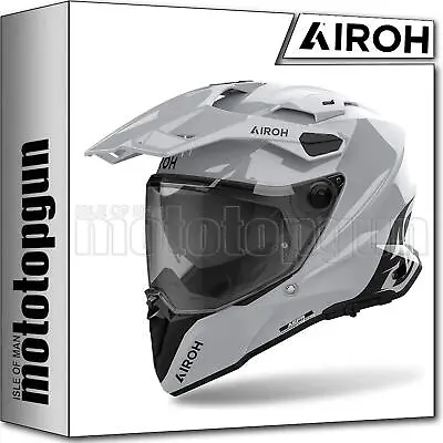 Airoh Helmet Dual Motorbike Cm281 Commander 2 Color Cement Grey Gloss Sz. Xl • $402.64