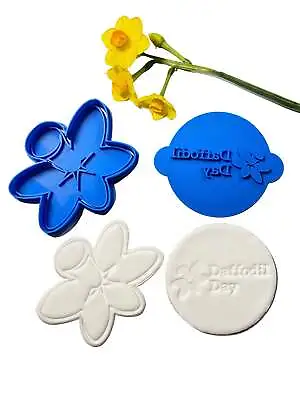 Daffodil Day Cookie Stamp And Cutter- Cancer Council - Daffodil And Cancer Ribbo • £14.85