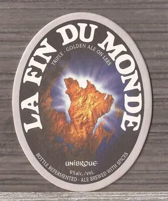 La Fin Du Monde Beer Coaster Chambly Quebec Canada-Triple Golden Ale-IR10 • $4