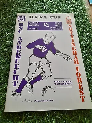 £0.99 • Buy 1984 UEFA Cup Semi Final Anderlecht V Tottenham Hotspur Football Programme