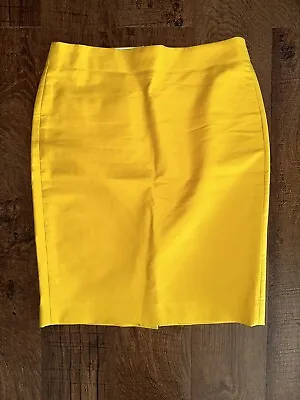 J Crew Marigold Yellow Cotton No 2 Pencil Skirt! 4 • $14.99