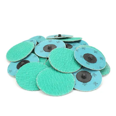 25 Pack - 3  36 Grit Zirconia+Grind Aid Quick Change Sanding Discs Type R Roloc • $29.99