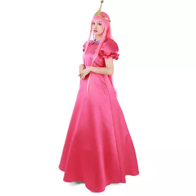 $35.50 • Buy Adventure Time Princess Bubblegum Cosplay Costume Dress With Crown