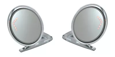 NEW 1965-1966 Ford Mustang Outside Mirrors Chrome With LED Turn Signal Arrow Set • $99.95