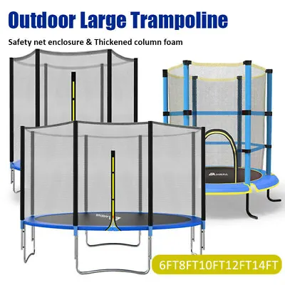 £159.99 • Buy 6FT 8FT 10FT 12FT Trampoline Safe Net Spring Pad Cover Safety Net Enclos For Kid