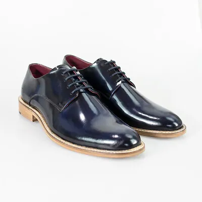 Mens Patent Leather Shoes Clearance Oxford XL Big Size Lace Up Wedding Footwear • £18.99