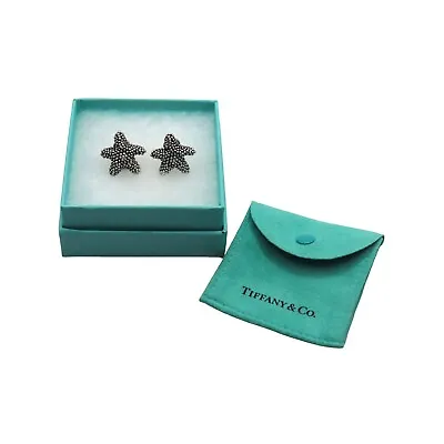 Tiffany & Co. Sterling Silver Bumpy Starfish Omega Back Pierced Earrings • $359.40