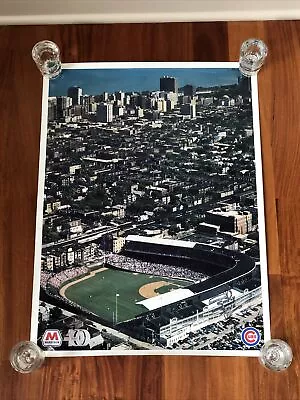 Vintage Wrigley Field Home Of Chicago Cubs Marathon Oil 100th Anniversary Poster • $22.95