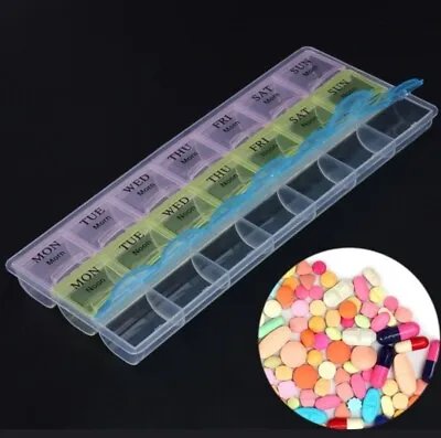 Weekly Daily Pill Box Organiser Medicine Tablet Storage Dispenser 7 Day 3 Times • £3.29