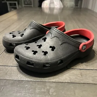 Disney Mickey Mouse Edition Red And Black Character Crocs (Size: W 6-7 M 4-5) • $14.95