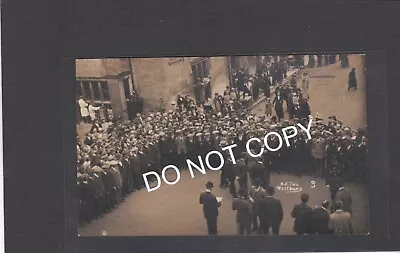 Gathering At Weymouth St/Market Place Warminster Wiltshire.    RPPC. • £16