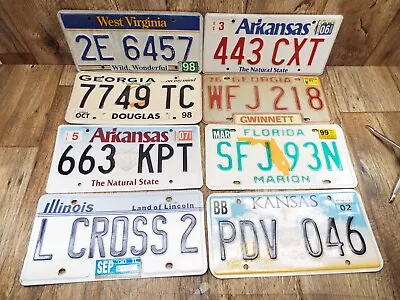 BARN/JUNK YARD FIND 70'S-00'S Vintage Lot Of 8- MIXED STATES License Plates - • $12