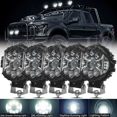 5'' Round LED Pods Work Lights Bar Driving Fog Headlight Truck Off Road 4WD ATV • $208.99
