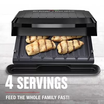 4-Serving Removable Plate Grill And Panini Black NEW Fast Shipping A • $33.39