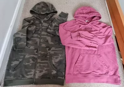 Boys Girls Age 13-14 Clothes Bundle Vans Hoodie XS & Camouflage Full Zip Primark • £12.99