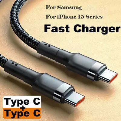 Fast Charge USB C To USB Type C Cable For IPhone 15 Pro Max Samsung S24 S23 S22 • $6.95