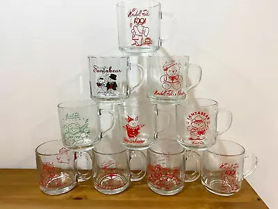 Marshall Fields Glass Santa Bear Christmas Mugs - Select The Year • $9