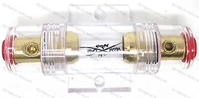 Sky High Car Audio 4 Or 8 Gauge AGU Glass Gold Fuse Holder WHITE Logo Set Screw • $7