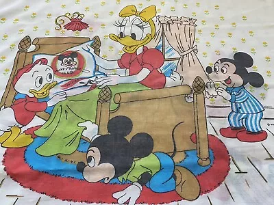 Vintage 1970's Mickey Mouse Club Chores Pillowcase Donald Daisy Minnie & Boys • $15