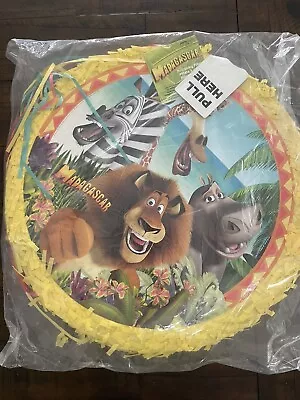 Kids Birthday Piñata Birthday Party Game Madagascar Theme Pull String Piñata NWT • $4