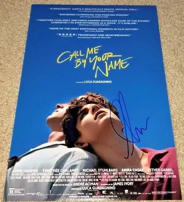 Armie Hammer Signed 12x18 Photo Poster Call Me By Your Name Movie Tim Chalamet • $255.50