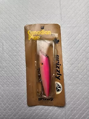 Rare Vintage Canadian Plug Grizzly Fishing Lure Pink Original Package #4 • $34.99