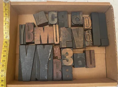 £10 • Buy Vintage Wooden Letterpress Printing Blocks, Various Sizes Etc Job Lot