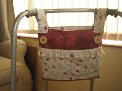 WALKING/ZIMMER FRAME BAG WITH 4 POCKETS - Motley Rose/birds • £11.50