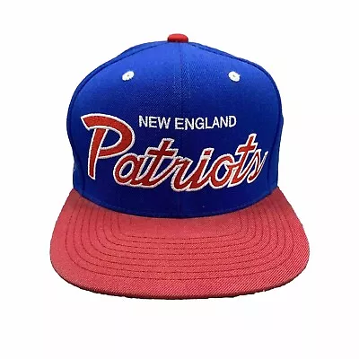 Mitchell & Ness New England Patriots Hat Cap Snap Back Blue NFL Vintage Fit Mens • $39.85