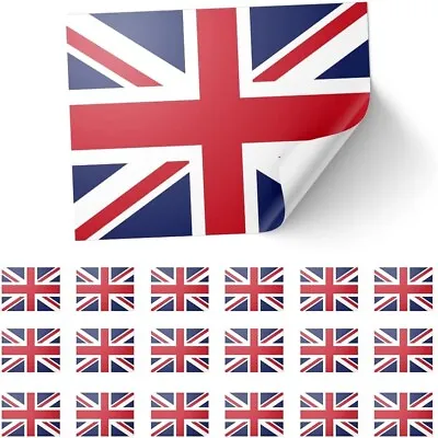 20 X Union Jack Flag Stickers - Rectangle Event Laptop Travel 8.5 X 5.5cm • £3.89