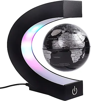 Floating Globe With Colored LED Lights C Shape Anti Gravity Magnetic Levitation  • £44.68